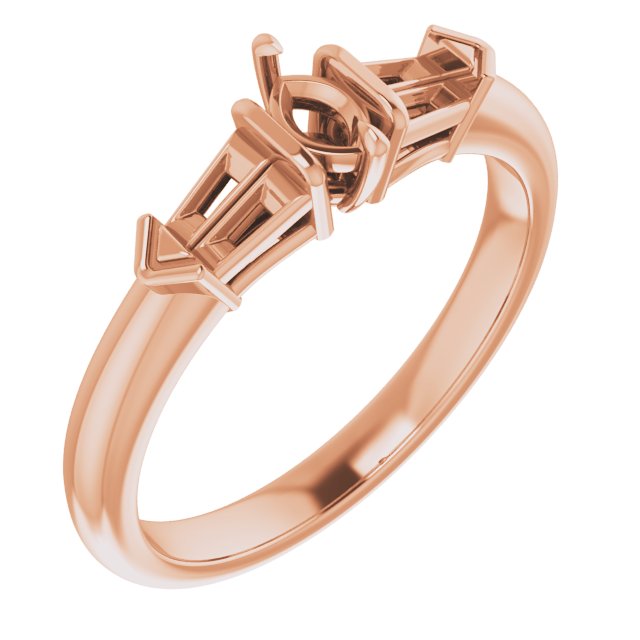 Claw-Prong Three-Stone Engagement Ring