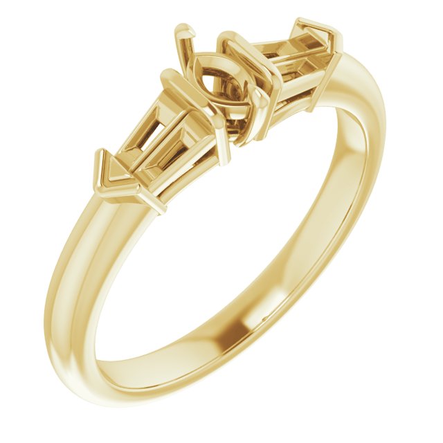 Claw-Prong Three-Stone Engagement Ring