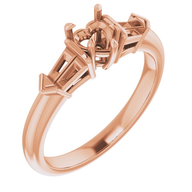 Claw-Prong Three-Stone Engagement Ring