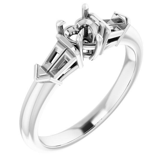Claw-Prong Three-Stone Engagement Ring