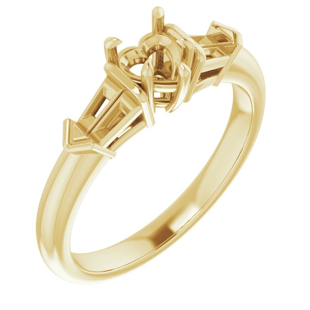 Claw-Prong Three-Stone Engagement Ring