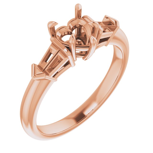 Claw-Prong Three-Stone Engagement Ring