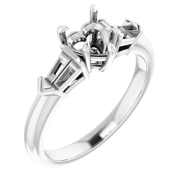 Claw-Prong Three-Stone Engagement Ring