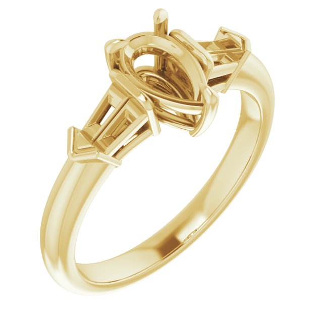 Claw-Prong Three-Stone Engagement Ring