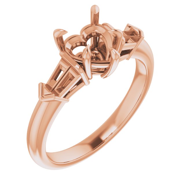 Claw-Prong Three-Stone Engagement Ring