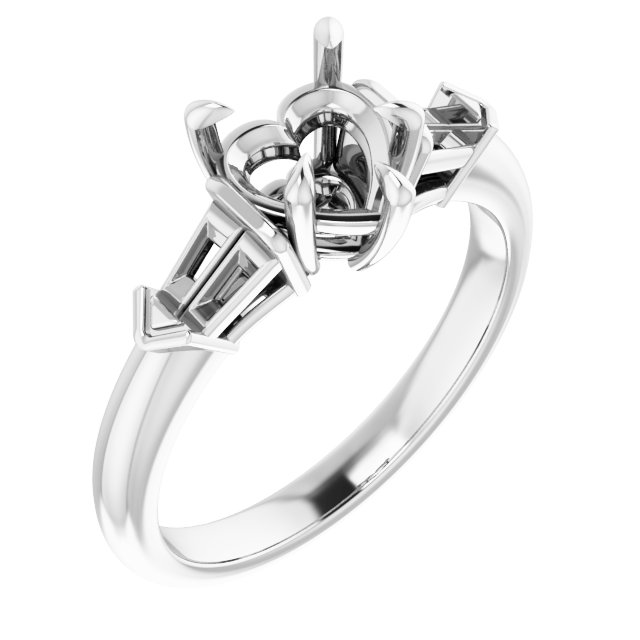 Claw-Prong Three-Stone Engagement Ring