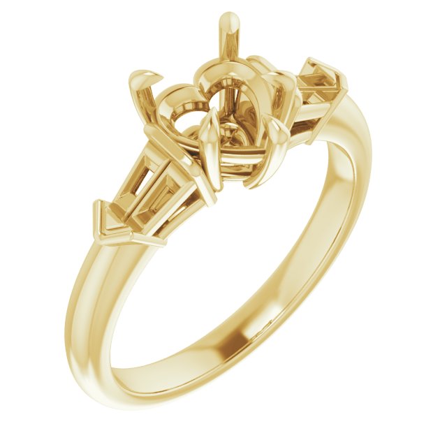 Claw-Prong Three-Stone Engagement Ring