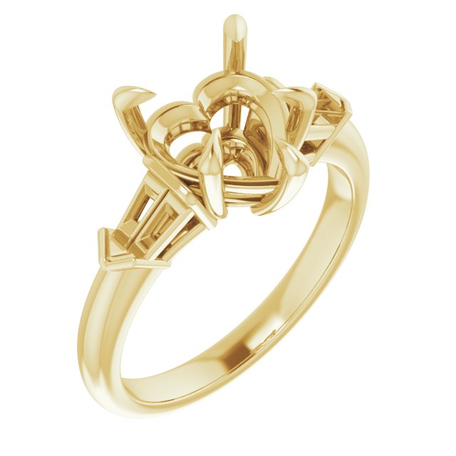 Claw-Prong Three-Stone Engagement Ring