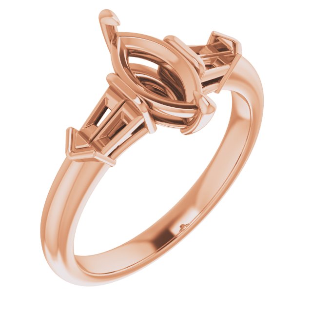 Claw-Prong Three-Stone Engagement Ring