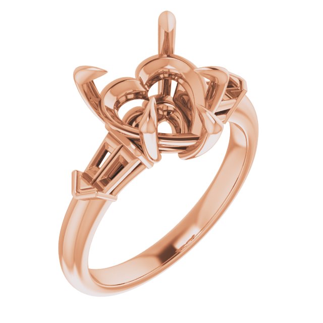 Claw-Prong Three-Stone Engagement Ring