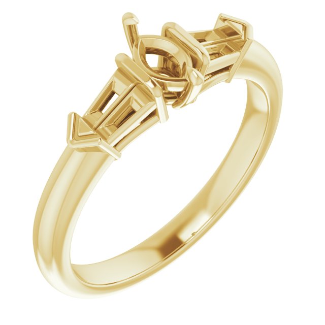 Claw-Prong Three-Stone Engagement Ring