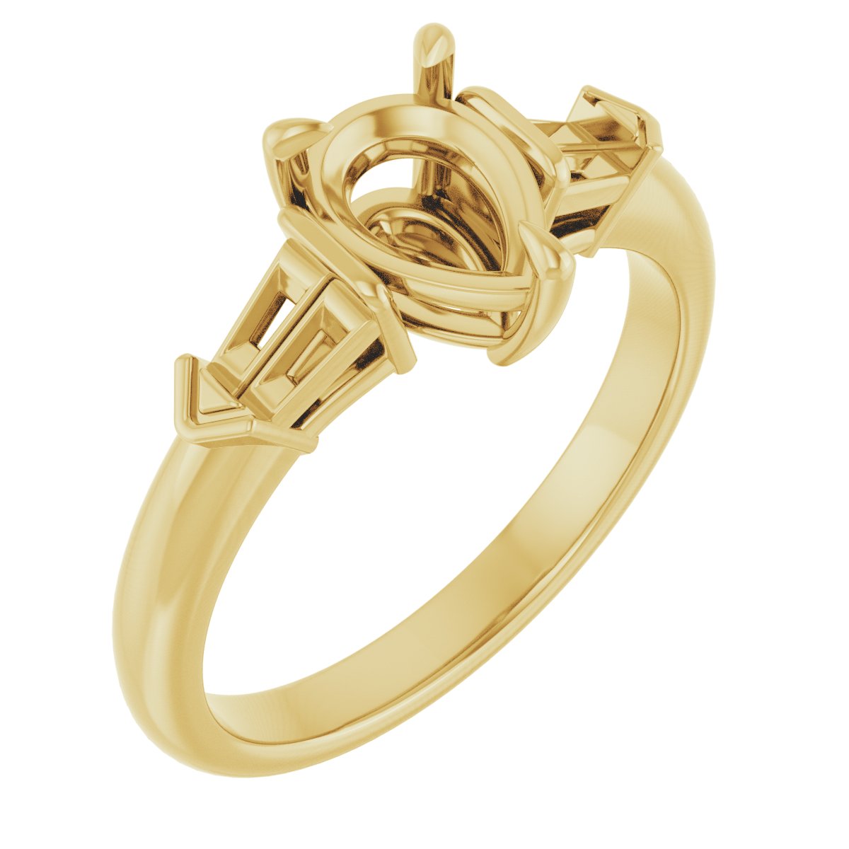 Claw-Prong Three-Stone Engagement Ring