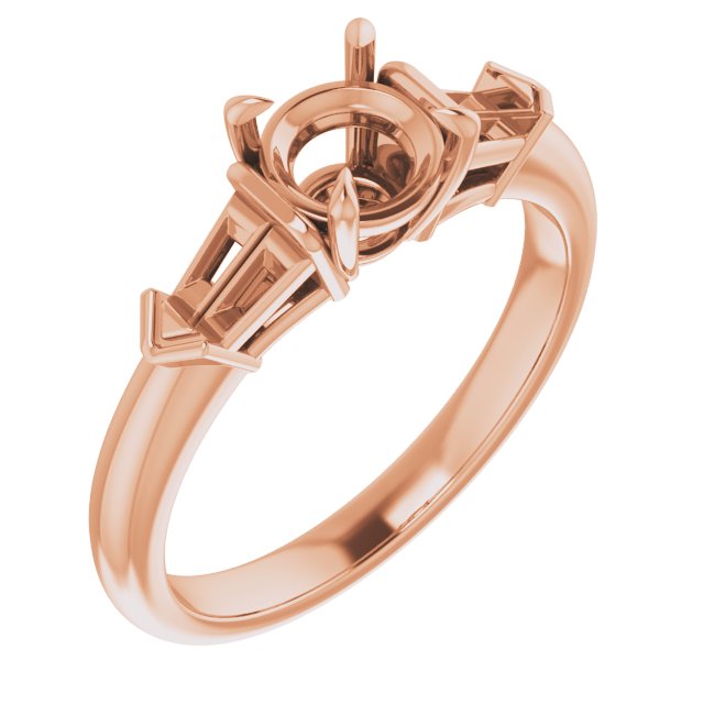 Claw-Prong Three-Stone Engagement Ring