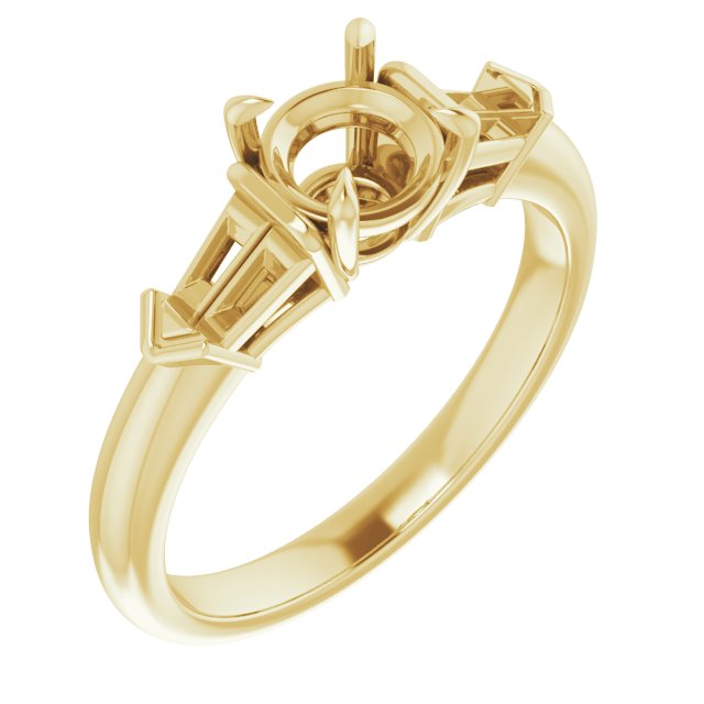 Claw-Prong Three-Stone Engagement Ring