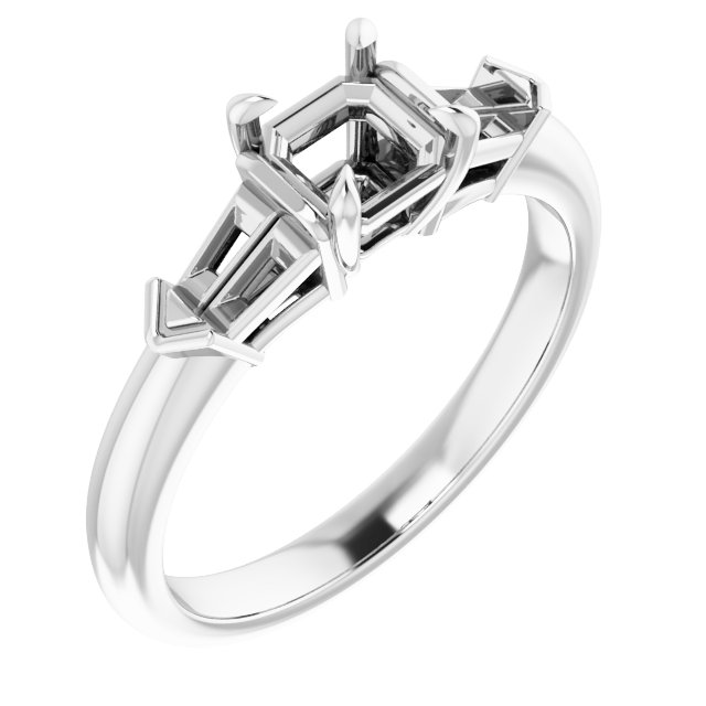 Claw-Prong Three-Stone Engagement Ring
