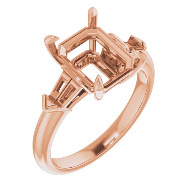 Claw-Prong Three-Stone Engagement Ring