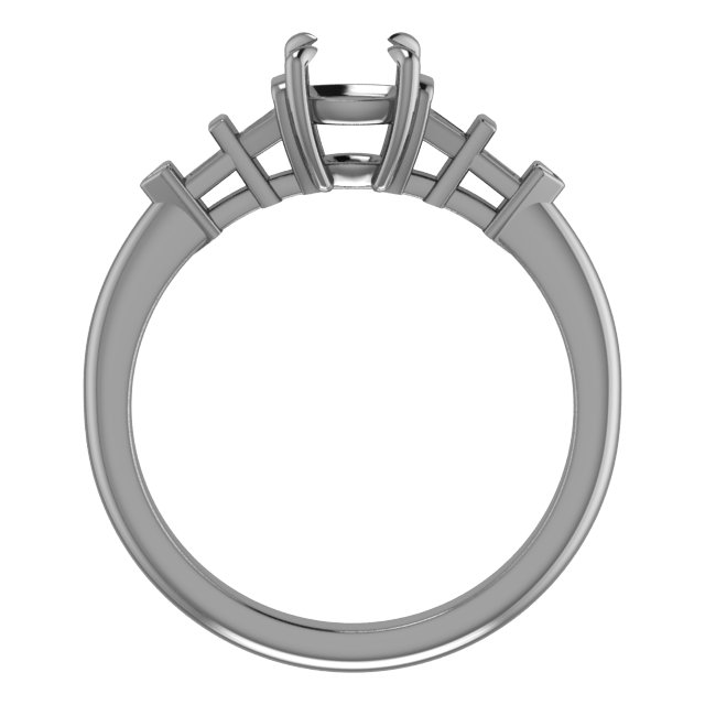 8 mm Square Engagement Ring Mounting view 2