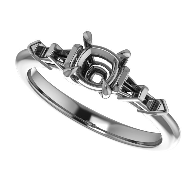 8 mm Square Engagement Ring Mounting view 5