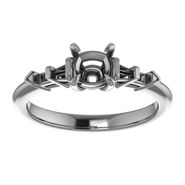 8 mm Square Engagement Ring Mounting view 3