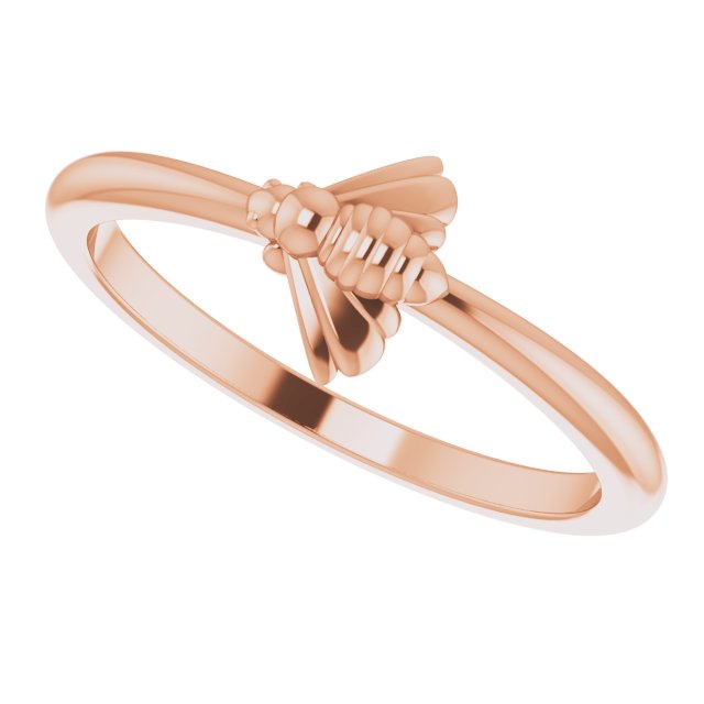14K Rose Stackable Bee Ring
