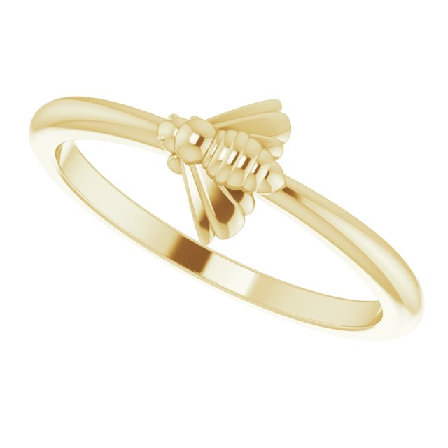 14K Yellow Stackable Bee Ring