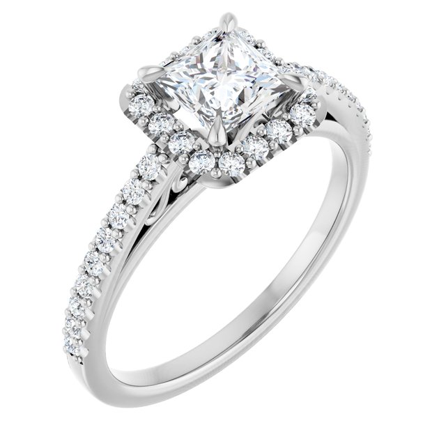 Platinum Halo Engagement Ring
