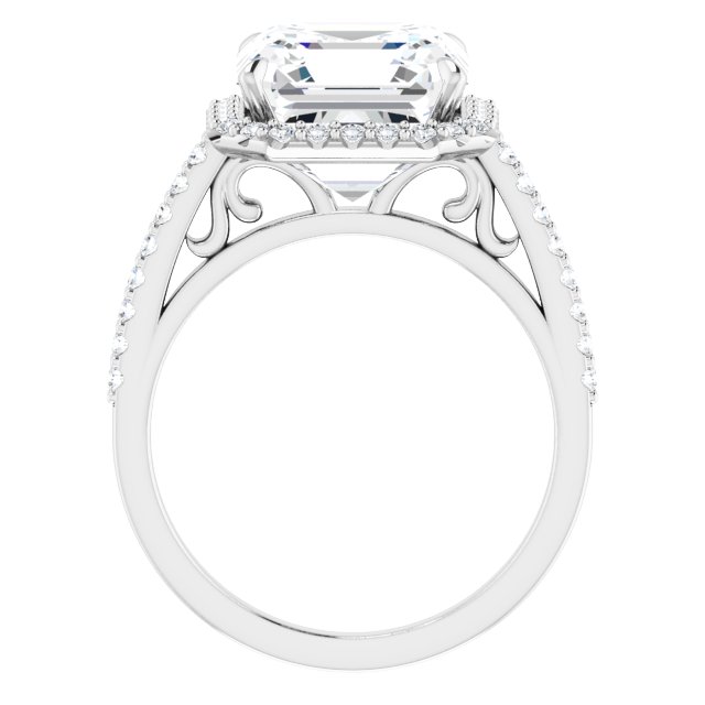 Platinum Halo Engagement Ring - Image 2