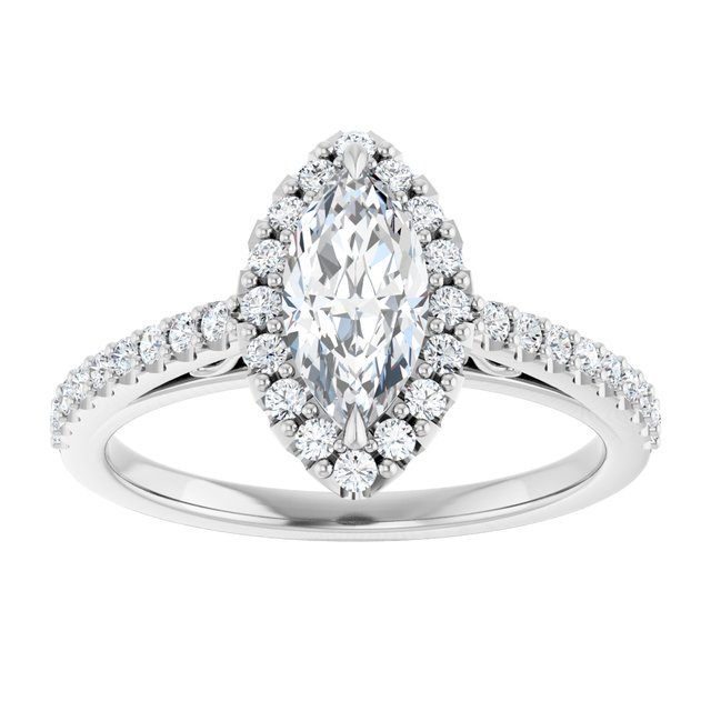 Platinum Halo Engagement Ring - Image 3