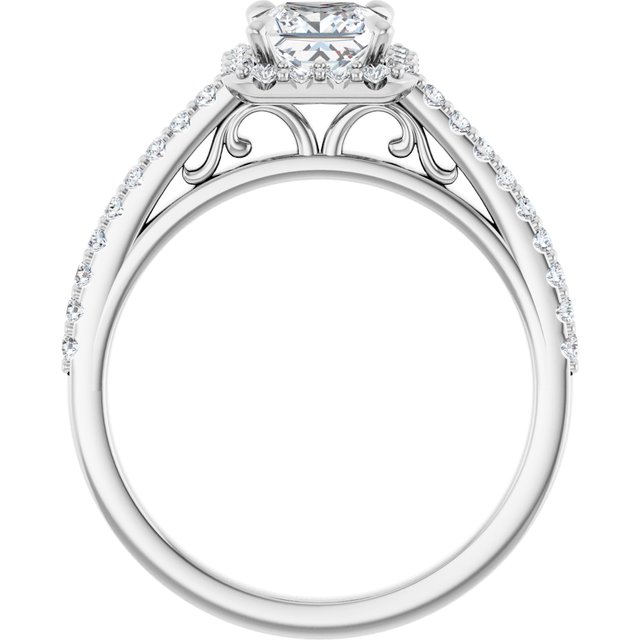 Platinum Halo Engagement Ring - Image 2