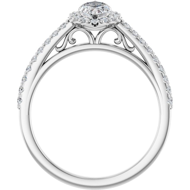 Platinum Halo Engagement Ring - Image 2