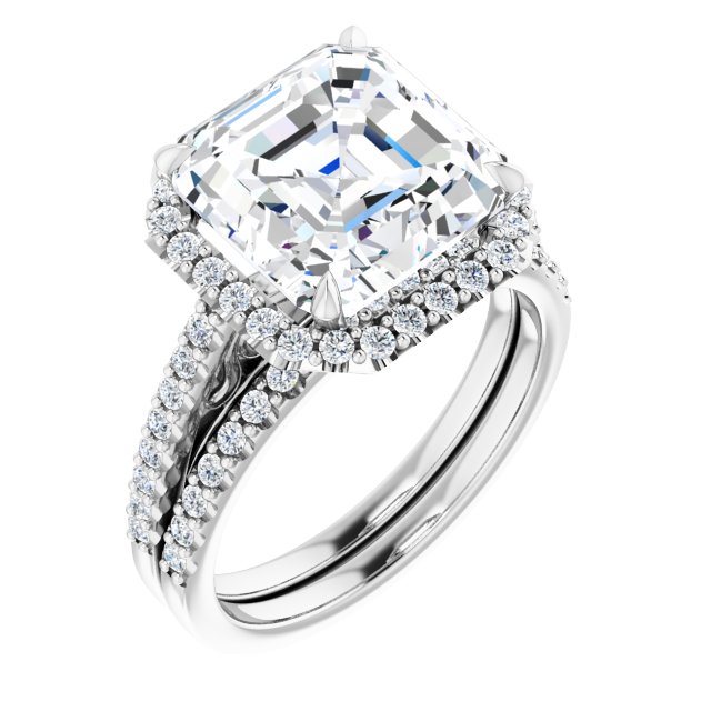 Platinum Halo Engagement Ring - Image 6