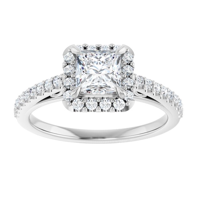 Platinum Halo Engagement Ring - Image 3