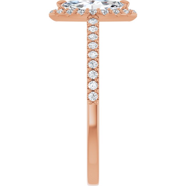 18 K Rose Gold Halo Engagement Ring - Image 4