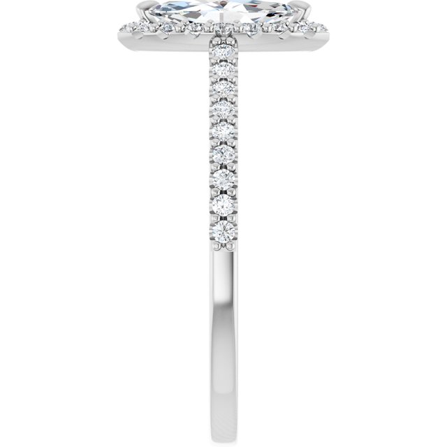 Platinum Halo Engagement Ring - Image 4