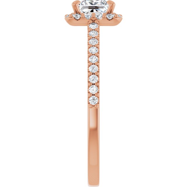18 K Rose Gold Halo Engagement Ring - Image 4