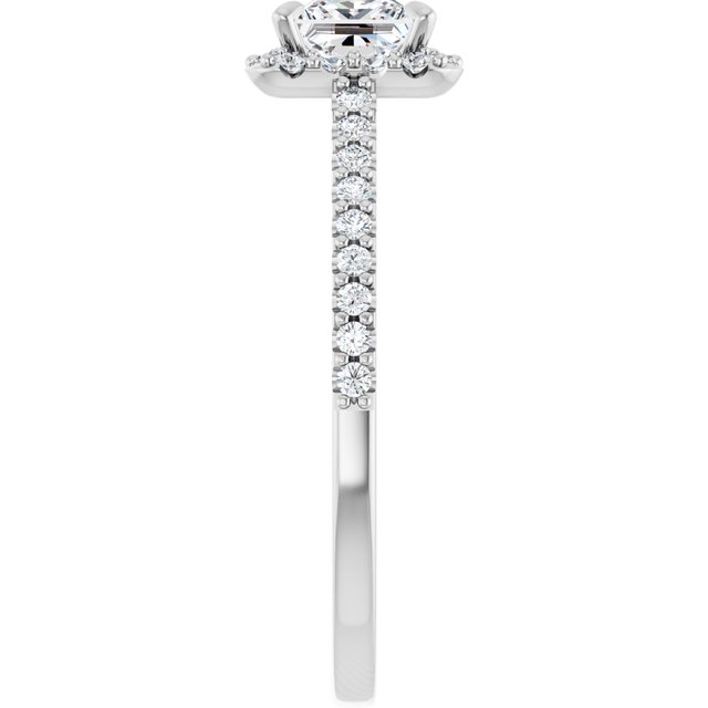 Platinum Halo Engagement Ring - Image 4