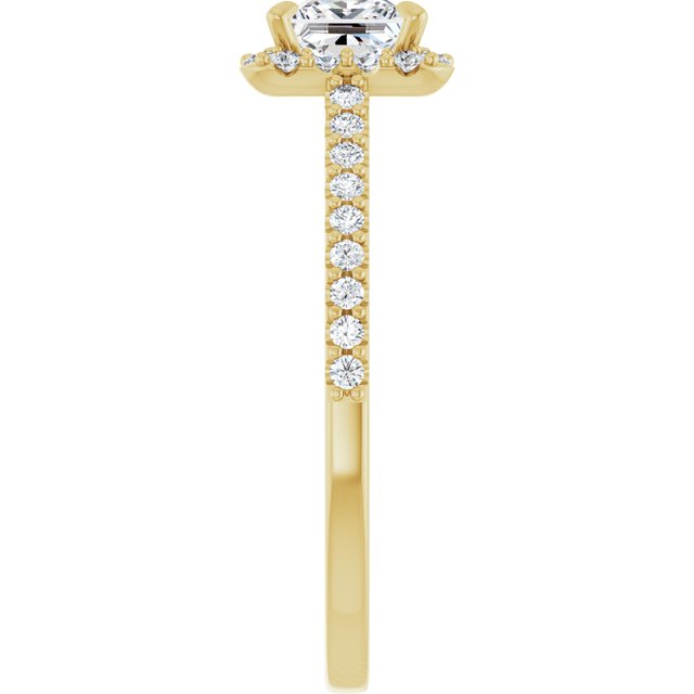 18 K Yellow Gold Halo Engagement Ring - Image 4