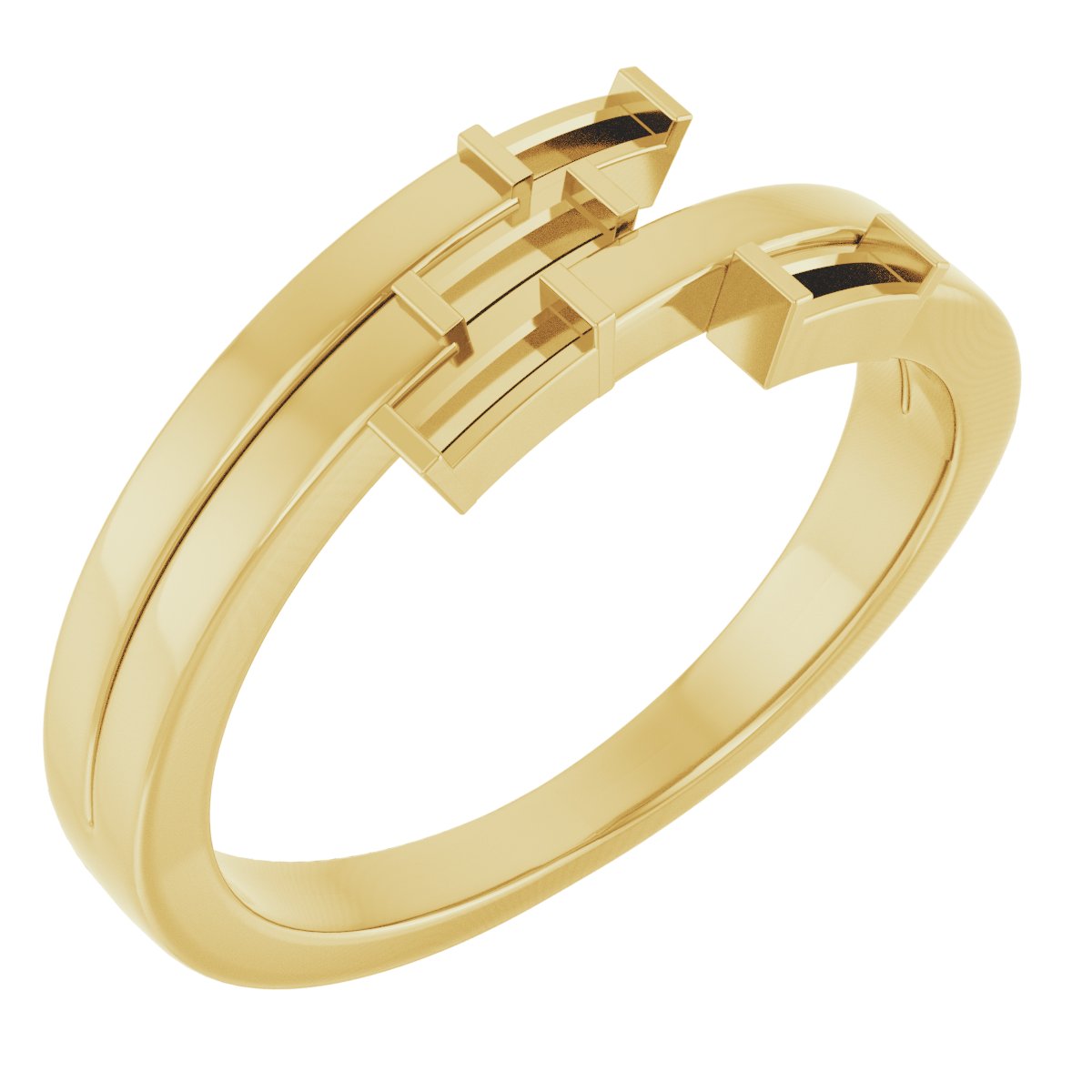 14K Yellow 1/4 CTW Diamond Geometric Ring