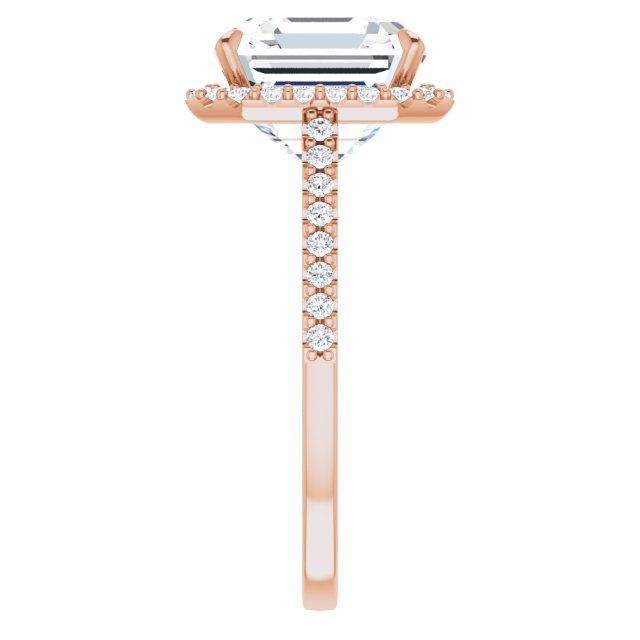 18 K Rose Gold Halo Engagement Ring - Image 4