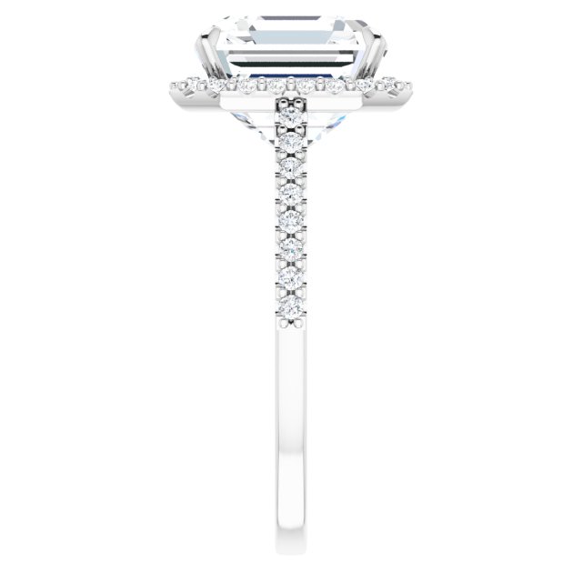 Platinum Halo Engagement Ring - Image 4