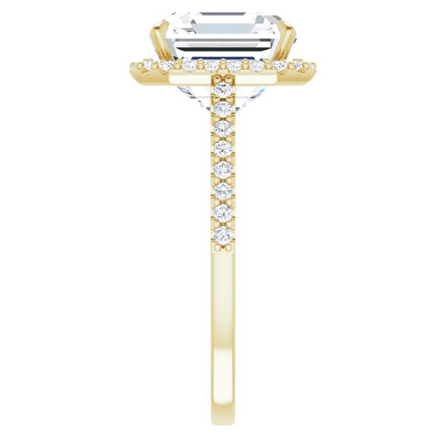 18 K Yellow Gold Halo Engagement Ring - Image 4