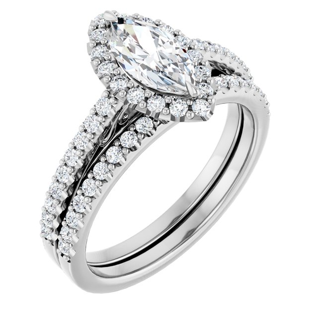 Platinum Halo Engagement Ring - Image 6