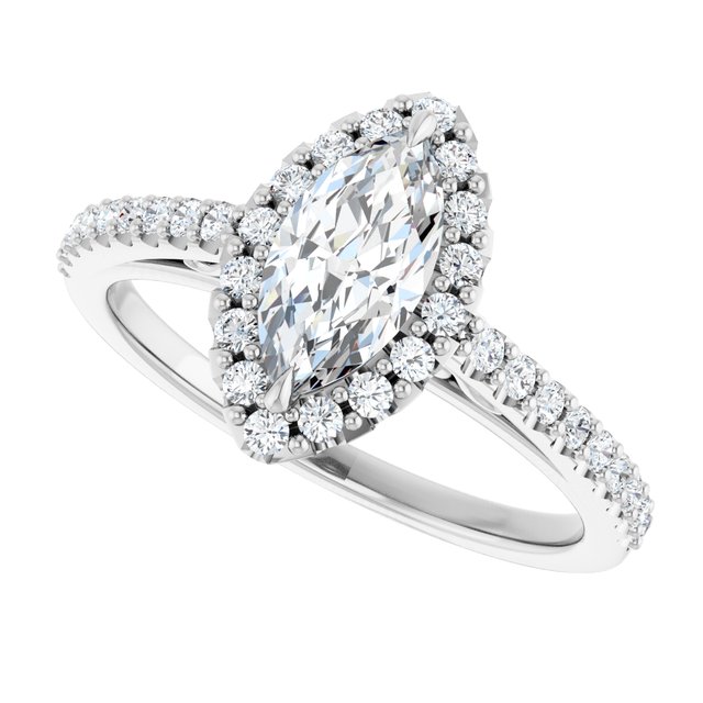 Platinum Halo Engagement Ring - Image 5