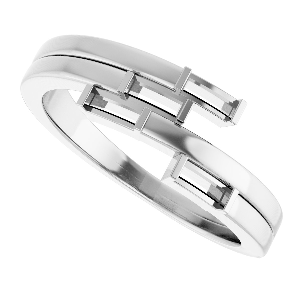 14K White 1/4 CTW Diamond Geometric Ring