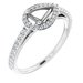 14K White 7 x 5 mm Pear 1/4 CTW Natural Diamond Semi-Set Engagement Ring