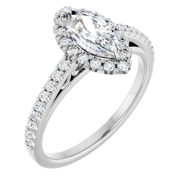 Platinum Halo Engagement Ring