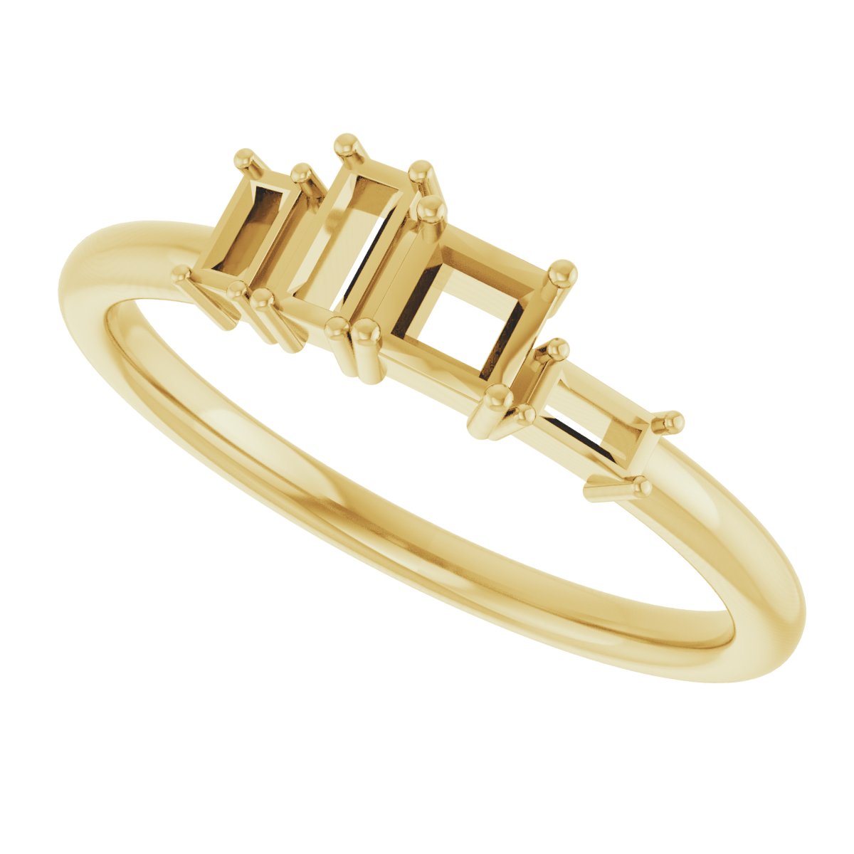 14K Yellow 1/4 CTW Diamond Stackable Geometric Ring