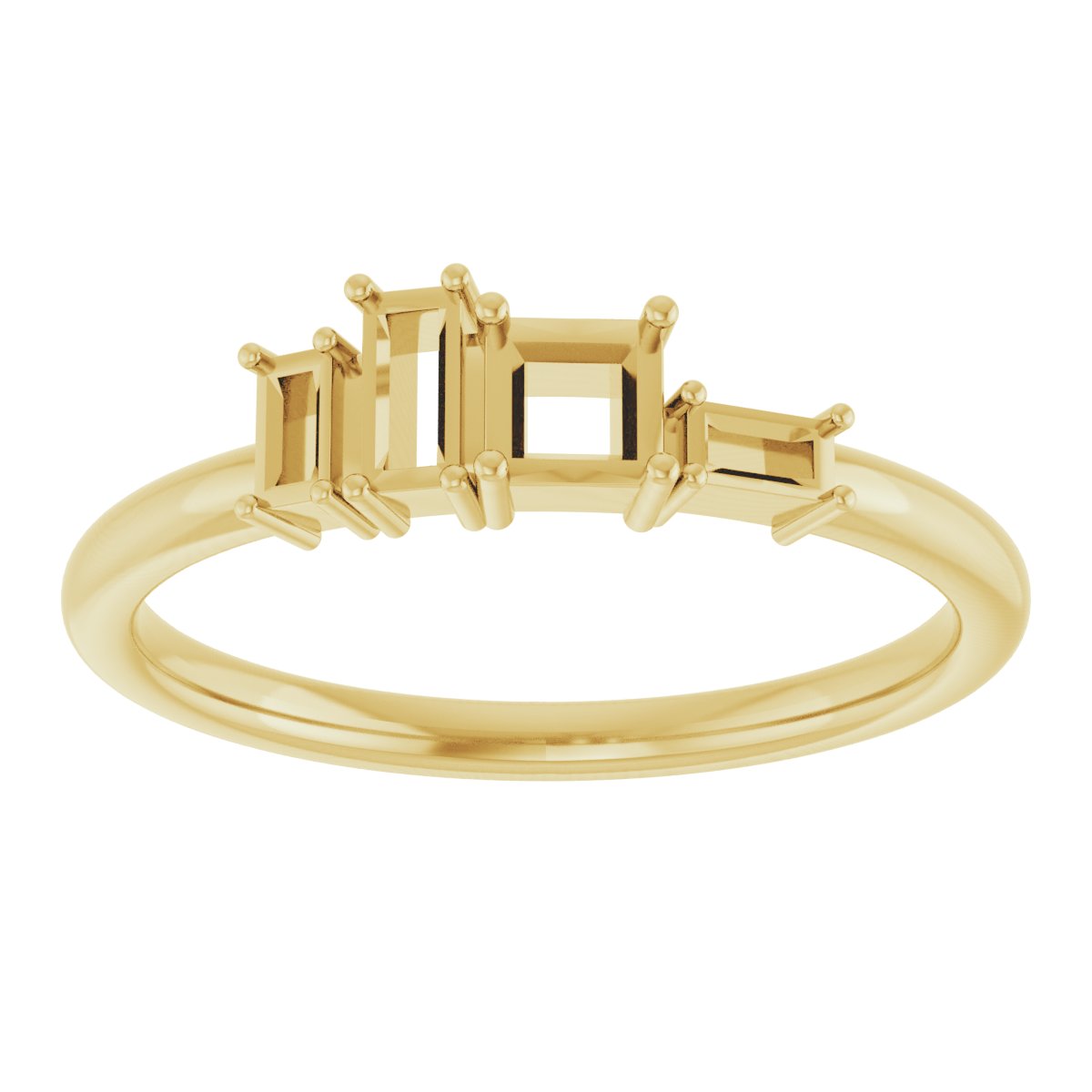 14K Yellow 1/4 CTW Diamond Stackable Geometric Ring