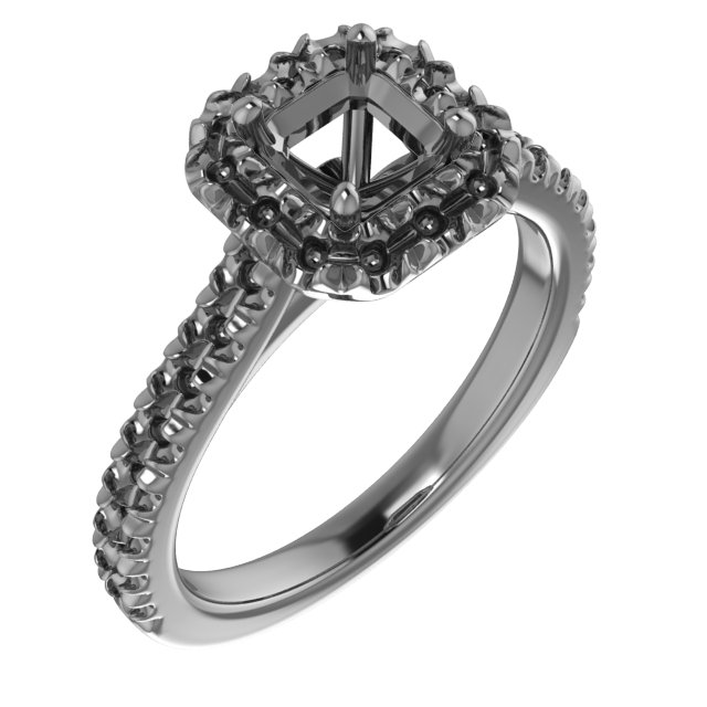 12x8 mm Pear French-Set Engagement Ring Mounting