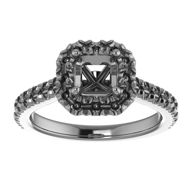12x8 mm Pear French-Set Engagement Ring Mounting view 3